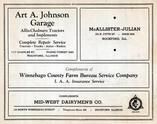 Art A. Johnson Garage, McAllister Julian, Winnebago County Farm Bureau, Mid West Dairymen's Co., Winnebago County 1930c